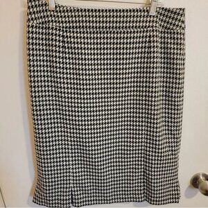 Kasper Separates Womens Size 8 Houndstooth Pencil Skirt Black White Office Y2K